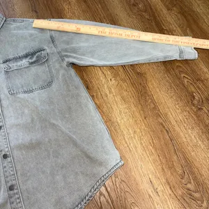 Stoosh‎ Vintage Denim Gray Wash Snap Front Shirt Womens M Oversized Grunge thumbnail 5