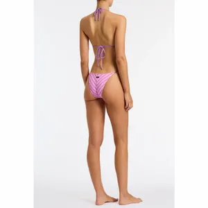Triangl Swimwear Vinca Lotus Pink Stripe Terry Toweling Bikini Set Size Small thumbnail 11