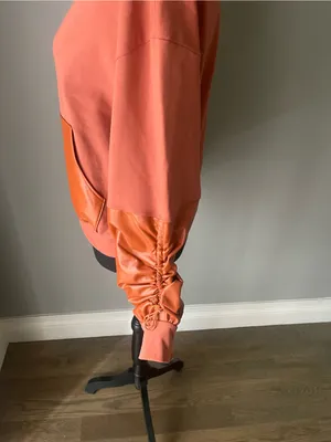 NOLI Burnt Orange Vegan Leather Hoodie thumbnail 9