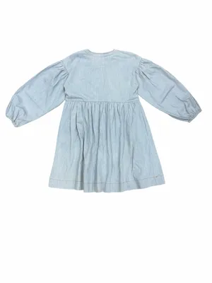 Anthropologie Long Sleeve Square Neck Denim Babydoll Mini Dress thumbnail 3