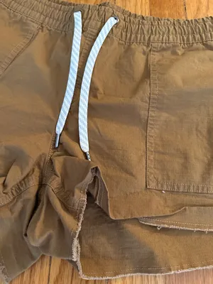 Vuori vintage rip stop short Elastic Waist Utility Brown size large organic thumbnail 3