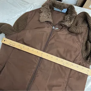 Ladies S Jane Ashley Jacket faux fur collar mixed media thumbnail 9