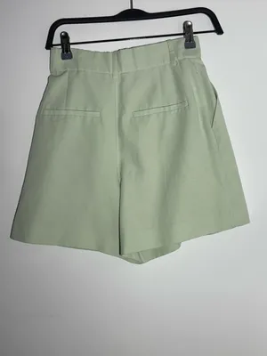 Zara Light Sage High-Waist Shorts thumbnail 7