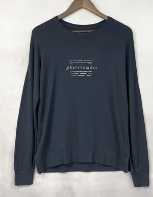 Abercrombie‎ Fitch Graphic Knit Top Women Medium Lightweight Textured Cozy Indie thumbnail 1