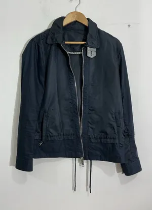 Womans Armani Exchange Navy Blue Zip Up Windbreaker Jacket Small thumbnail 1