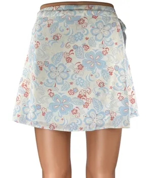 Aritzia Sunday Best White Floral Tie Waist Mini Wrap A-Line Skirt Skort Size XS thumbnail 1