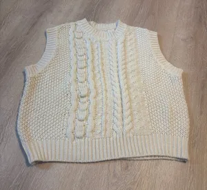Cream Sweater Vest LARGE thumbnail 1