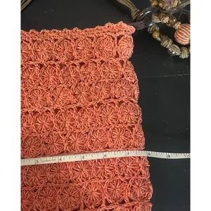Vintage Cappelli Studio Inc Coral Crochet Macrame Shoulder Bag Beaded Boho Purse thumbnail 10
