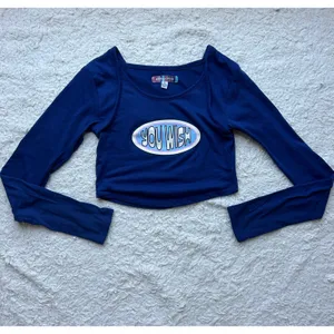 Urban Outfitters Blue Graphic Crop Top Size Medium thumbnail 5