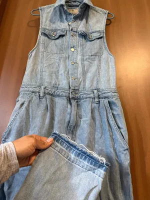Free People - We The Free Blue Fast Car Sleeveless Denim Utility Jumpsuit Sz: S thumbnail 10
