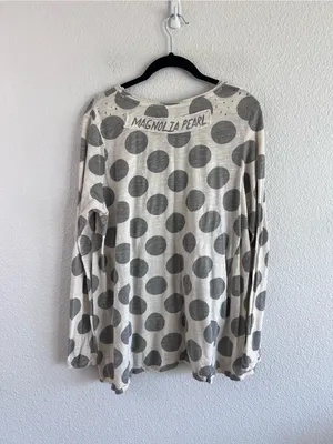 NWT Magnolia Pearl Dylan Go Go Dot Cotton Jersey Distressed Oversized OS thumbnail 4