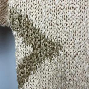 Vintage Counterparts Cream Green Hand Knit Short Sleeve Sweater Top‎ thumbnail 7