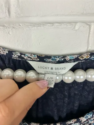 Lucky Brand Floral Peasant Top Size L thumbnail 7