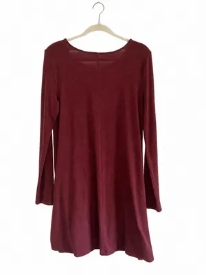 Old Navy Women's Long Sleeve Swing Dress - Burgundy thumbnail 5