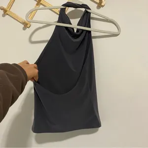 Wilfred Aritzia Dark Gray High Neck Open Back Top Size small thumbnail 6