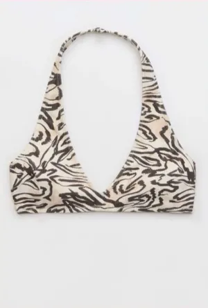 aerie Cream and Black Zebra Print Bikini Set thumbnail 1