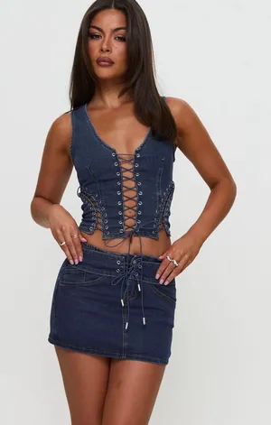 Princess Polly Denim Skirt thumbnail 1