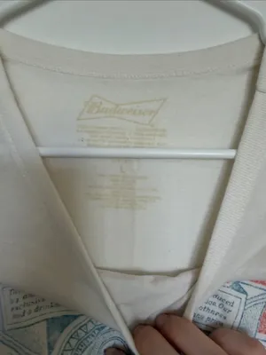 Budweiser Cream Short Sleeve Tee with Red & Blue Label thumbnail 2