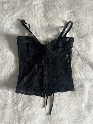 Pretty Little Thing Black Corset Lace Top thumbnail 2