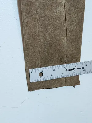 Zara Brown Faux Suede Skinny Ankle Pants Size Medium thumbnail 7