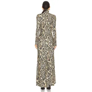 Nanushka Leopard Blaize Zipper Maxi Dress Size Small thumbnail 3