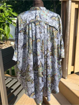 Free People Intimately Goddess Satin Paisley Oversized Sleep Shirt Size XS Boho thumbnail 6