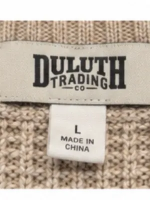Duluth Trading Co Heritage Shaker Stitch Sweater Size L Beige thumbnail 4