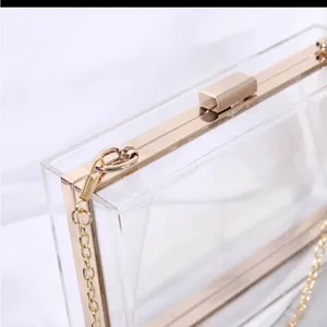 Clear and gold acrylic purse! Super cool! Gold thumbnail 4
