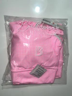 Buffbunny Geo Sports Bra Pink Gingham - Large thumbnail 4