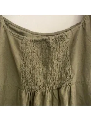 Love Tree Green Square Neck Linen Blend Midi Dress Cap Sleeve thumbnail 10