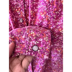 Old Navy Floral Blouse M Paisley Western Boho Spring Country Boho Farm Cotton thumbnail 5
