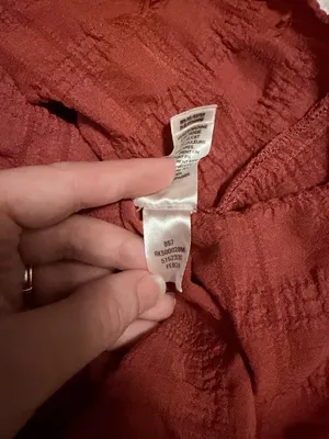 Nordstrom Rack 5/$30 🎈 medium Rust Terracotta Textured Faux-Wrap Babydoll Dress thumbnail 7