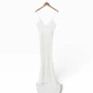 Lulus Stunning Vow White Beaded Sequin Maxi Dress size Large thumbnail 4