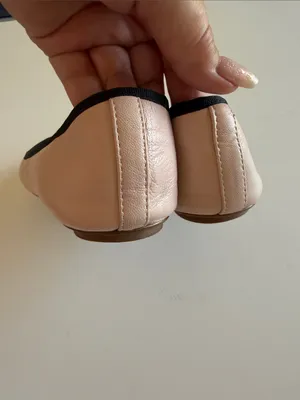 Karl Lagerfeld Leroux leather ballet flats, blush pink black trim, sz 7 thumbnail 8
