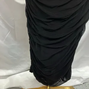 New Pretty Garden Ruched Bodycon Midi Dress Womens Large Black Sexy Cocktail‎ thumbnail 7