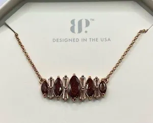 Bomb Party Necklace RBP8224 “Wowed By You” LC Ice Crystal on Rose Gold NWT thumbnail 1