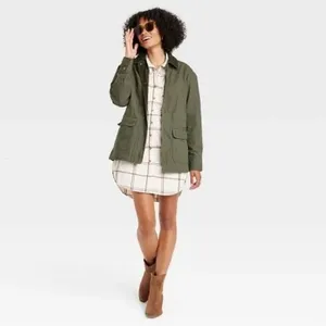 Universal Threads Chore Coat Barn Jacket Utility Safari Olive Drab Women's size X thumbnail 2