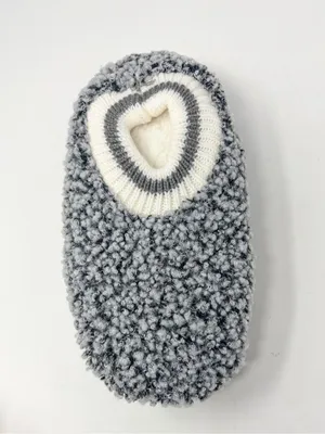 NWT Fuzzy Babba Women's Faux Fur Slipper Socks with Cuffs 1-Pack Gray One Size thumbnail 4