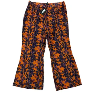 prettylittlething NWT Orange Floral Chiffon‎ Beach Flare Pants Women's Size 22 thumbnail 2