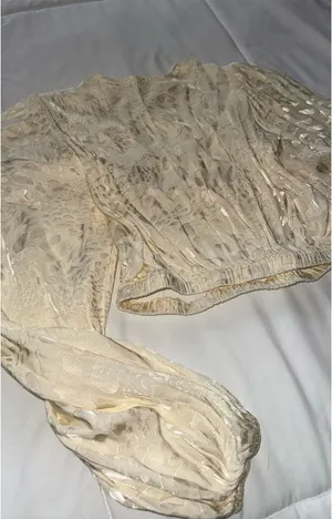 Long Sleeve Cropped Shirt Gold Size XS thumbnail 2