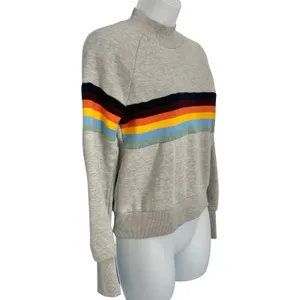 Superdry Grey Vintage Cali Stripe 70s Style Mock Neck Crew Sweatshirt Size 4 thumbnail 11