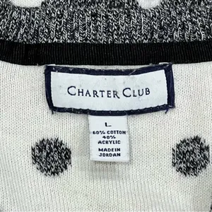 Charter Club Grey Marled Polka-Dot Sweater Size Large thumbnail 7