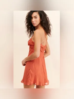 ANTHROPOLOGIE Twist-Front Slip Mini Dress-Size‎ 6 thumbnail 2