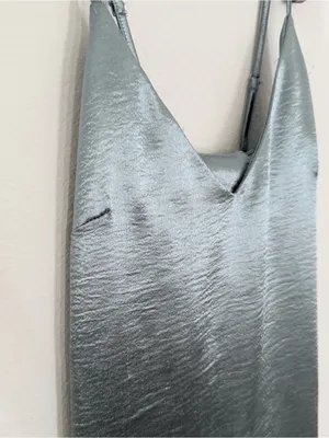 Missguided Silver Satin Mini Slip Dress thumbnail 2