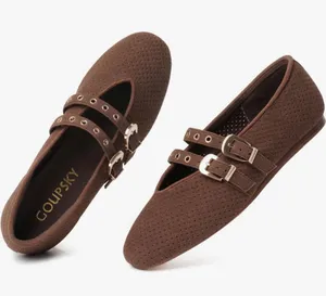NEW Mary Jane Shoes Ballet Flats Adjustable Double Buckle Strap 9.5 thumbnail 1