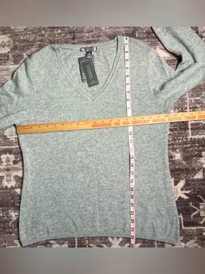 Charter Club 2-Ply 100% Cashmere Women's V Neck Minimalist Luxury Sweater|Size:L thumbnail 5