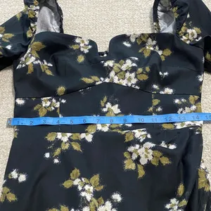 Reformation Floral Sweetheart Neck Midi Dress Long Sleeve Side Slit Size 6 . thumbnail 12