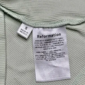 Reformation Tasha Tank Green S EUC Rib Knit Spring Summer Old Money Clean Girl thumbnail 5
