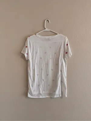 Lucky Brand White Short-Sleeve Tee with Red strawberry Print thumbnail 3