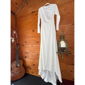 Lulus Eloquent Endearment White Long Sleeve Backless Maxi Dress Bridal Wedding M thumbnail 5